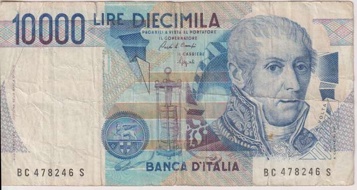 Italy 10,000 Lire, 1994 P-112  VG