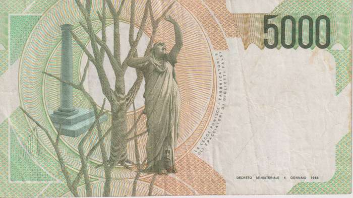 Italy 5000 Lire, 1985, P-111 VF