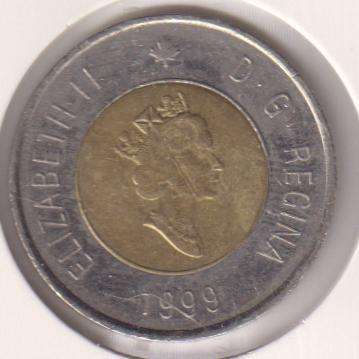 CANADA  2 DOLLAR 1999  BI-METAL  IN COIN FLIP