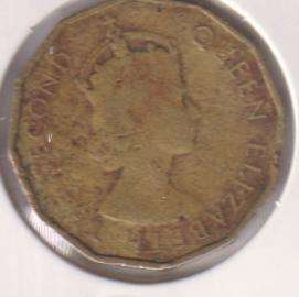 SEYCHELLES 10 CENTS 1953 - IN COIN FLIP
