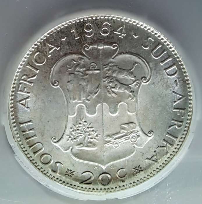 1964  20 Cent -  SILVER - SANGS GRADED MS64