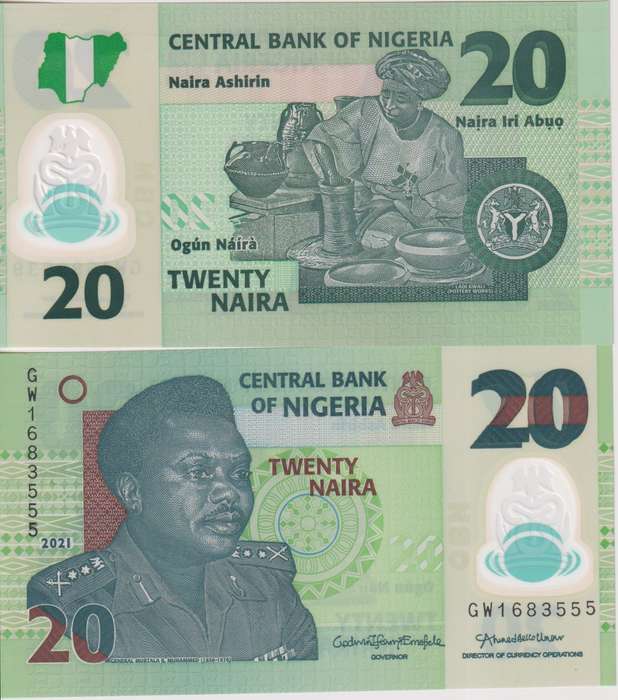 Nigeria 20 Naira  2021  P-34q  UNC  Polymer
