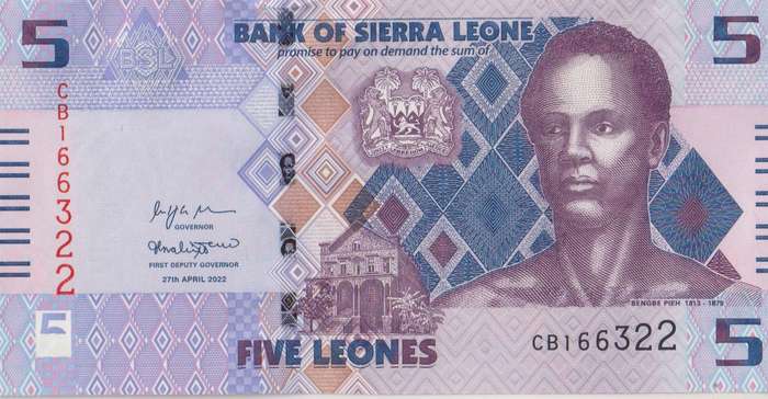Sierra Leone 5 Leones 2022, P-36, UNC