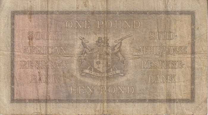 UNION OF SOUTH AFRICA - 1 POND M.H. de Kock A/166 1946 #107 7F