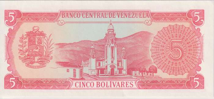 Venezuela 5 Bolivar 1989 P70  UNC
