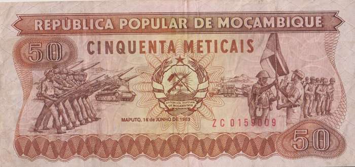 MOZAMBIQUE  50 METICAIS - P129 - 1983 VF