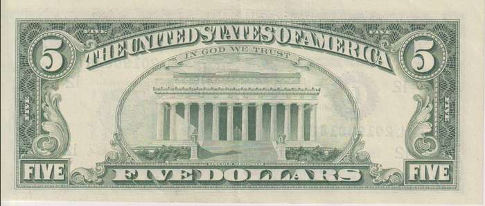 United States of America 5 Dollar 1988 P481 (Birthday Serial number 2019 08 18)  XF
