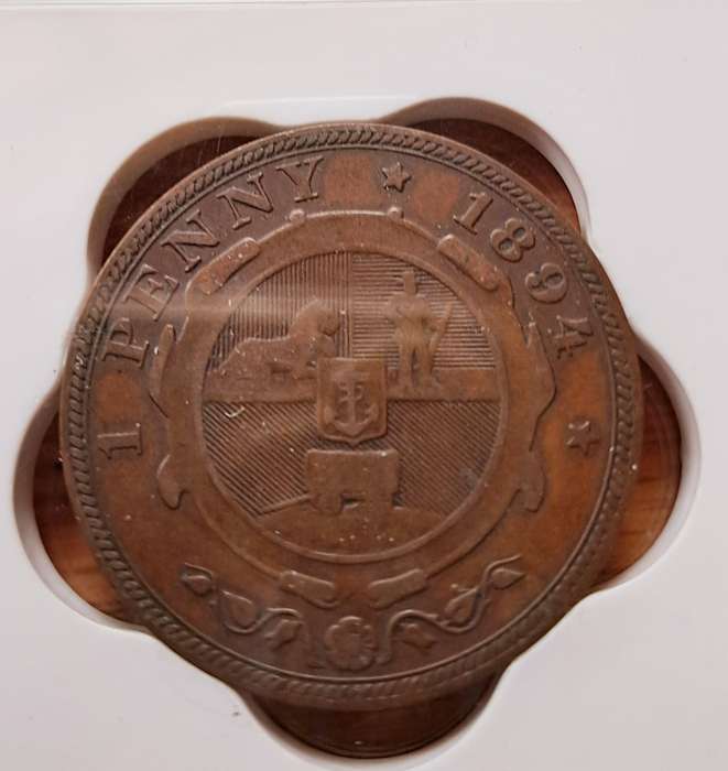 PAUL KRUGER - ZAR  1894 1 PENNY - SANGS GRADED VF20