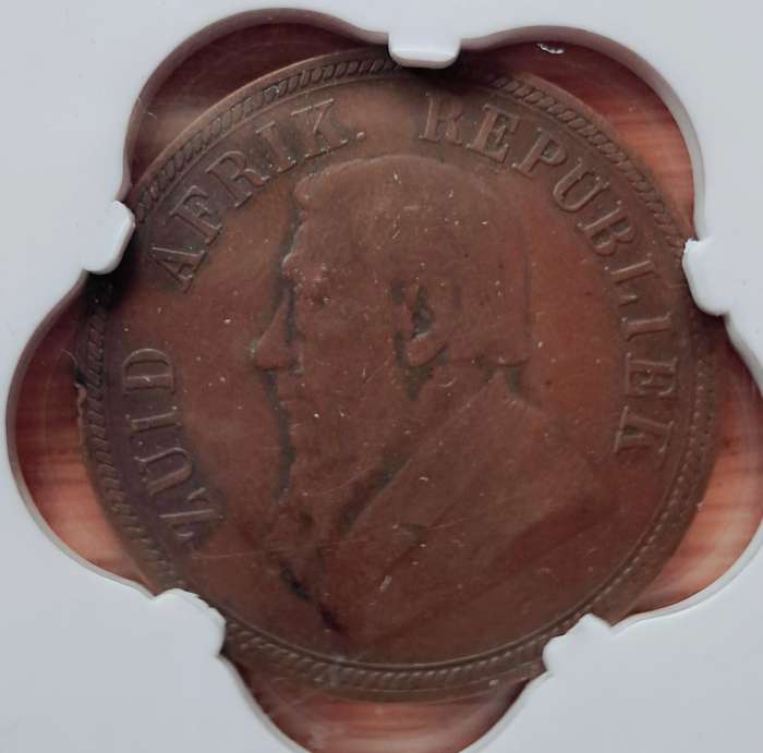 PAUL KRUGER - ZAR  1894 1 PENNY - SANGS GRADED VF20