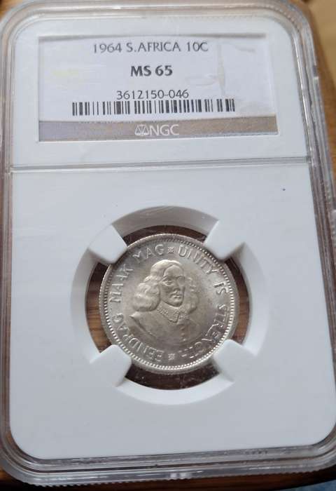 1964  10 Cent -  SILVER - NGC GRADED MS65