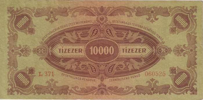 WW2 - HUNGARY 10,000 PENGO  1945 P119  VF