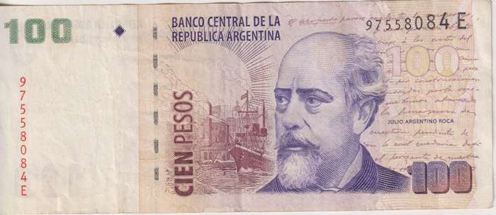 Argentina, 100 Pesos 2010-2011  P-357 VF