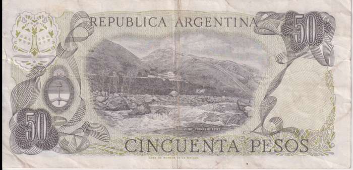 Argentina 50 Pesos 1974-1975 P-296 VF