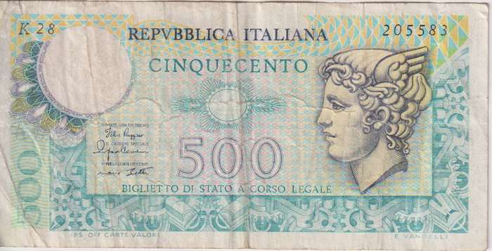 Italy 500 Lire 1979 P 94 VF