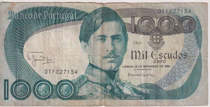 Portugal 1000 Escudos 1980, P-175  F