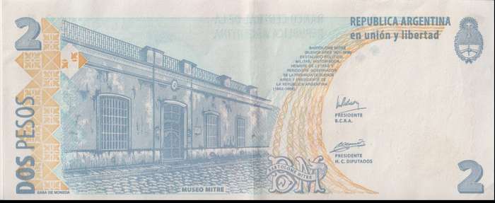 Argentina, 2 Pesos 2002  P-352 VF