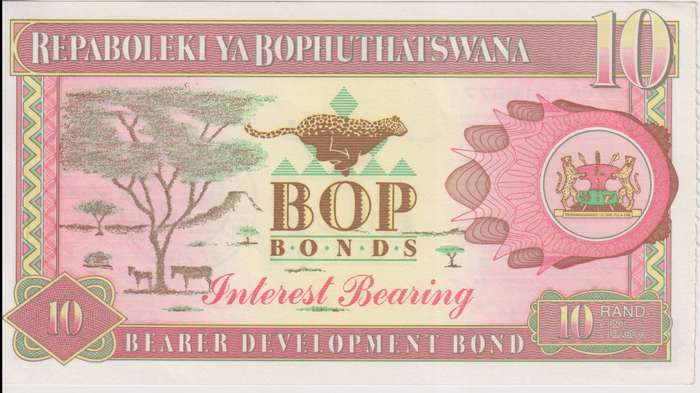 BOPHTHATSWANA - BOP BONDS - 10 RAND