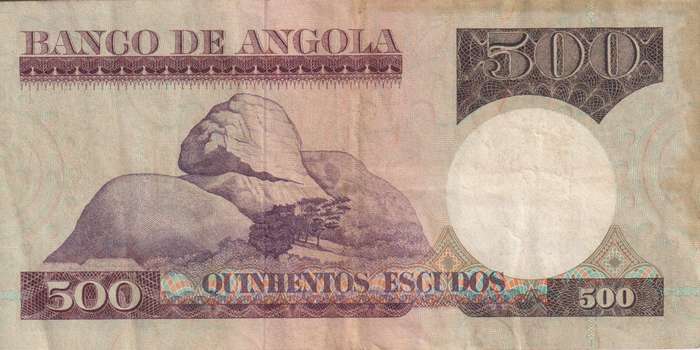 ANGOLA 500 ESCUDOS 1973 P107  VF