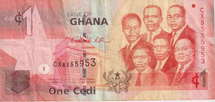 GHANA 1 Cedi 2010 P37 VF