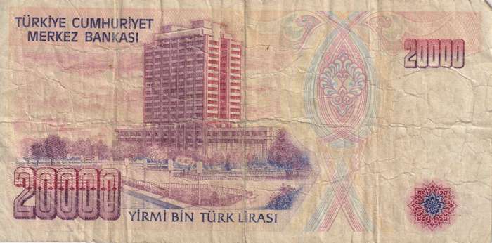 Turkey 20,000 Lira 1995 P202 F