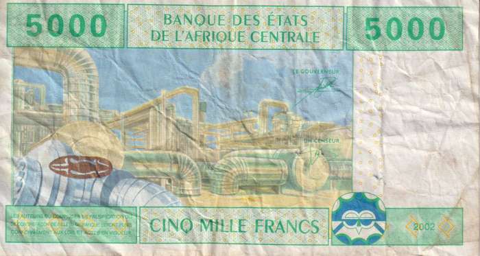 Central African States - Gabon 5000 Francs 2002-22  P409A  VF