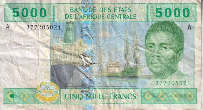 Central African States - Gabon 5000 Francs 2002-22  P409A  VF