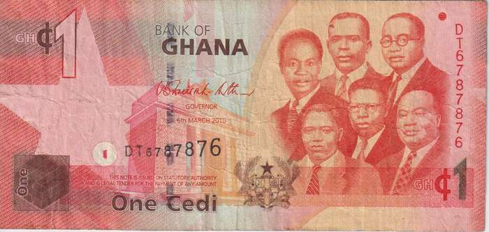 GHANA 1 Cedi 2010 P37 VF