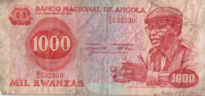 ANGOLA 1000 KWANZAS 1976 P113  VF