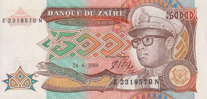 Zaire 500 ZAIRES 1989  P34 UNC