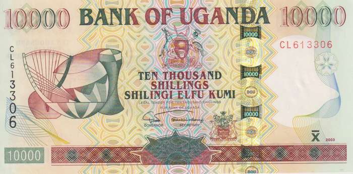 UGANDA 10,000 SHILLINGS 2003  P41 UNC