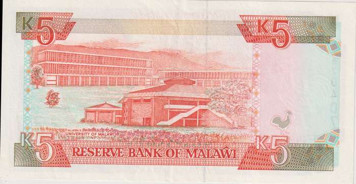 MALAWI 5 KWACHA 1990 P24 UNC