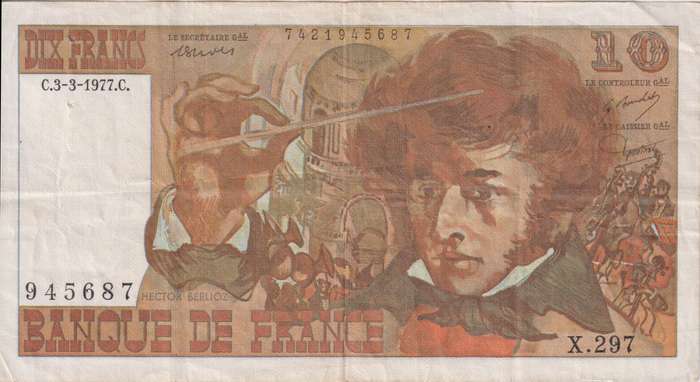 FRANCE 10 FRANCS BERLOIZ 1976 P150 VF