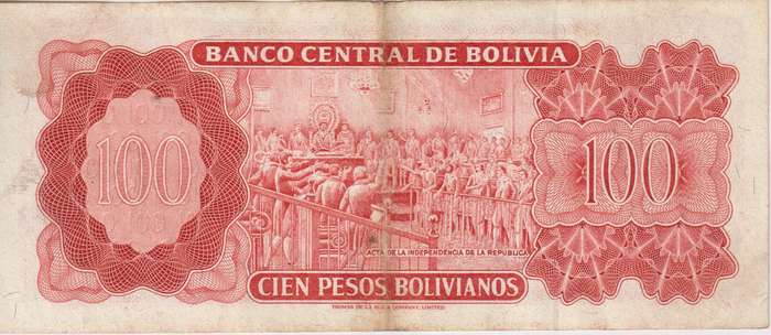 BOLIVIA 100 Pesos Bolivianos 1982  P164 XF