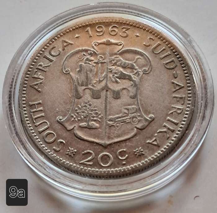 RSA - 1963  TWENTY CENT - SILVER - IN CAPSULE