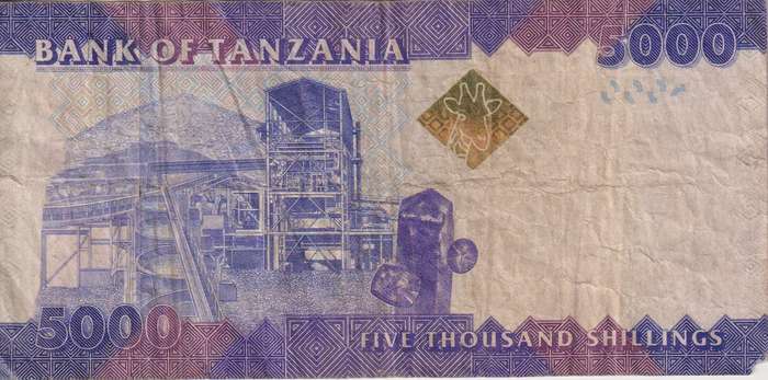 TANZANIA 5000 shillings 2010-15 P 43 VF