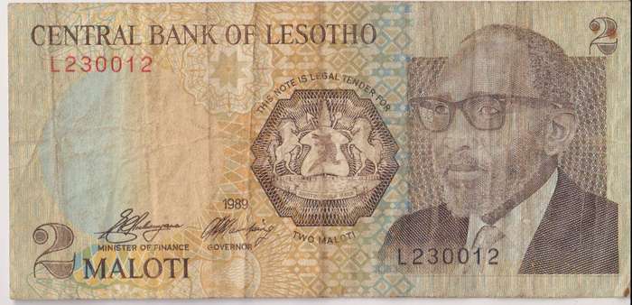 Lesotho 2 Maloti 1989 P9 VF