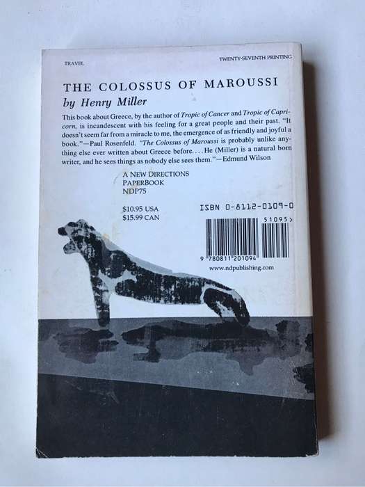 The Colossus of Maroussi by Henry Miller