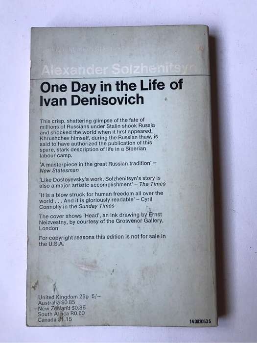 One Day in the Life of Ivan Denisovich by Aleksandr Solzhenitsyn
