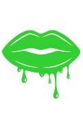 Drip Lips Sticker - green