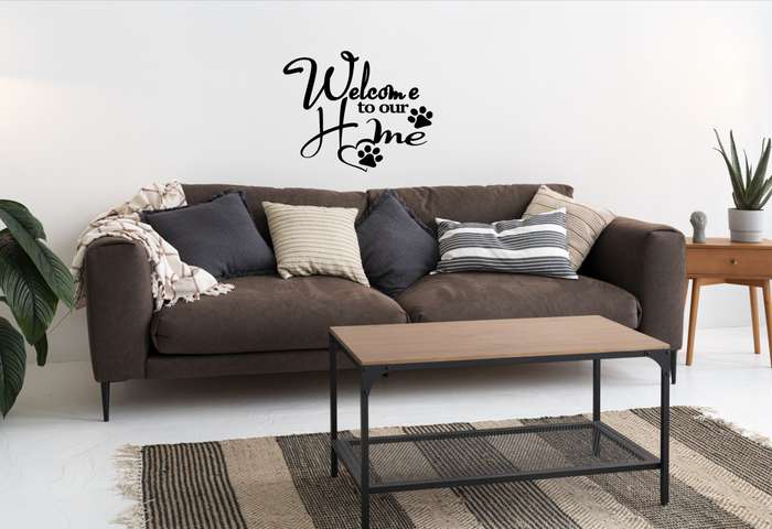 Welcome Home Sticker Black Vinyl Animals Black Vinyl Home Decor Wall Art