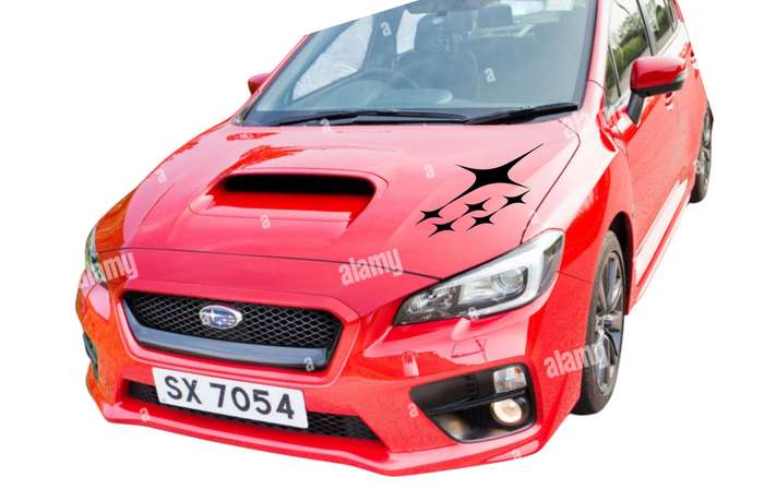 Star Car Vinyl Decal Sticker Bonnet - Black