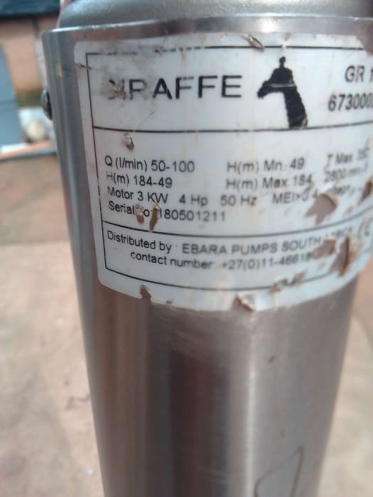 4kw Borehole pump only