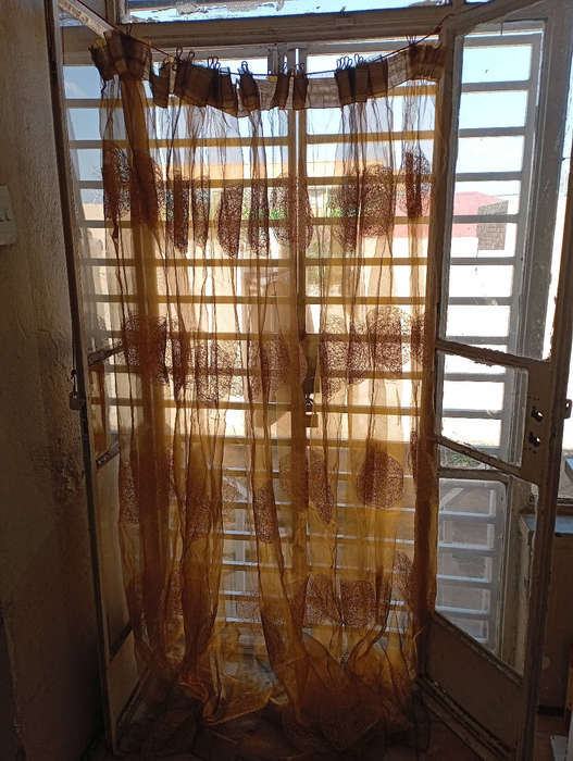 5m organza lace brown/gold