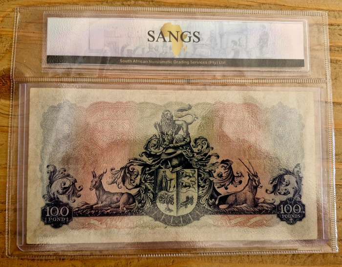 1952 South Africa MH De Kock 100 Pounds Graded AU50!!!