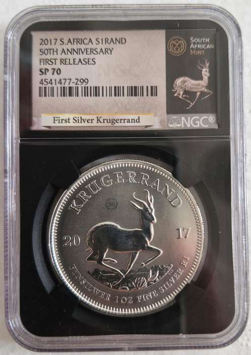 2017 Silver Krugerrand Premium Uncirculated First releases NGC graded SP70