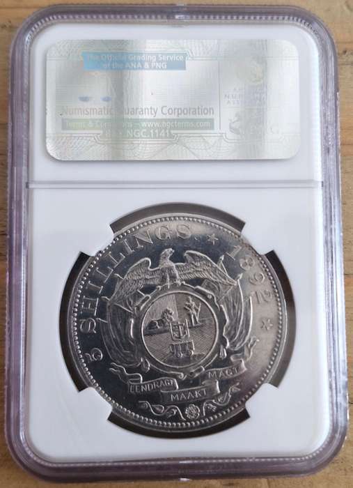 1892 ZAR Kruger Silver Proof 5 Shillings - NGC Graded