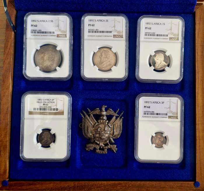 1892 ZAR Kruger Silver Proof Set - NGC Graded