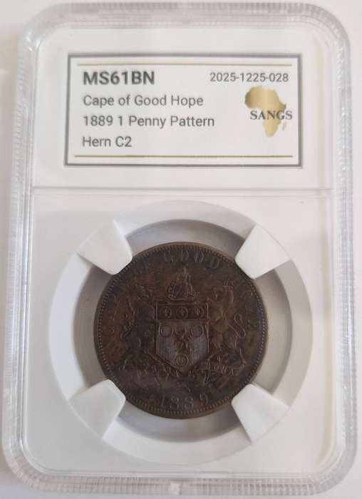 1889 Cape of Good Hope Pattern Penny Graded MS61