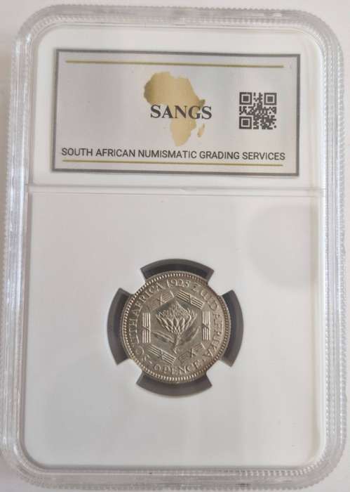 1925 Union of South Africa 6 Pence Graded MS63