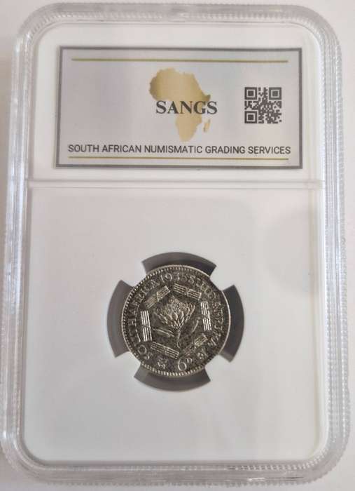 1935 Union of South Africa 6 Pence Graded MS62